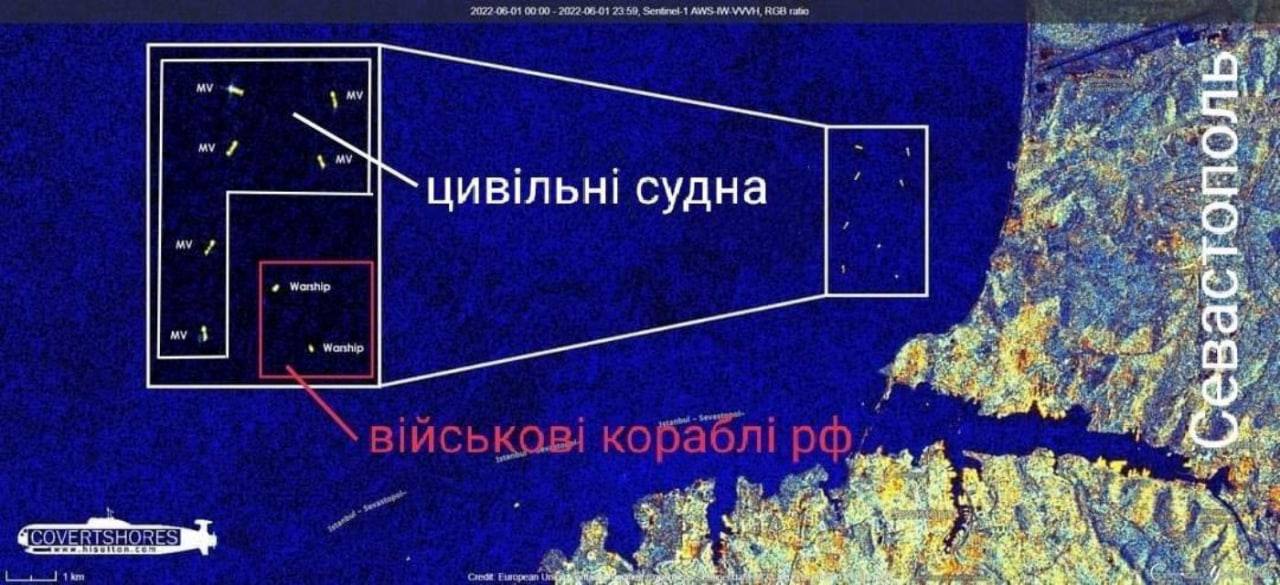 MV MV MV MV COVERTSHORES ản 1 km 2022-06-01:00:00 - 2022-06-01 23.59, Sentinel-1 AWS IW.VVVI, RGB ratio MV MV цивільні судна Warship Warship військові кораблі рф Crede, Elopean t Севастополь